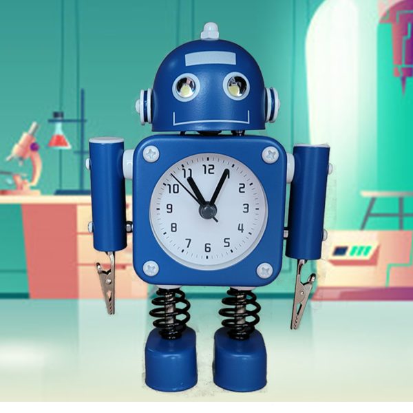 robot kinderwekker blauw